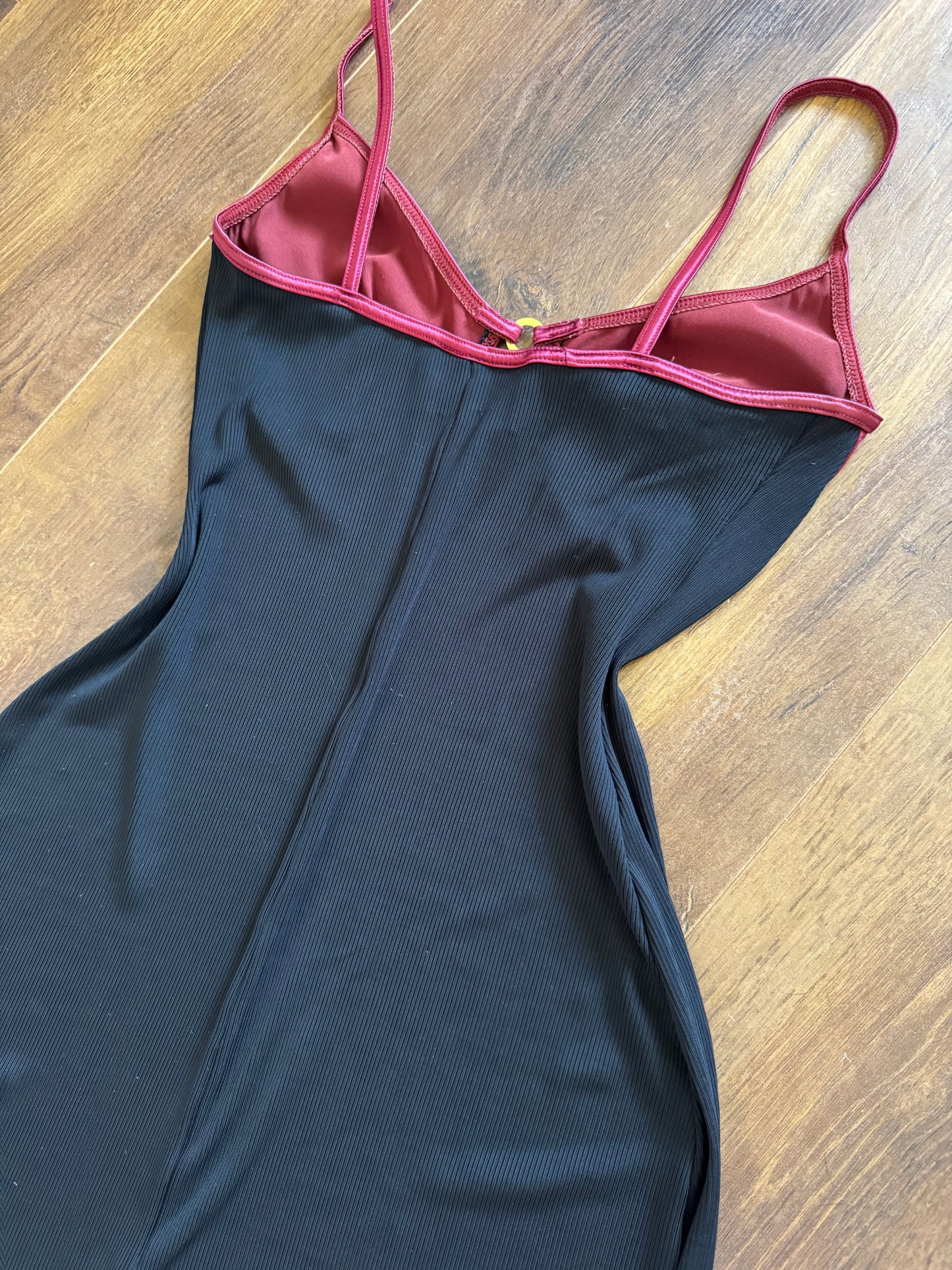 Black & pink stretch bodycon dress uk 10