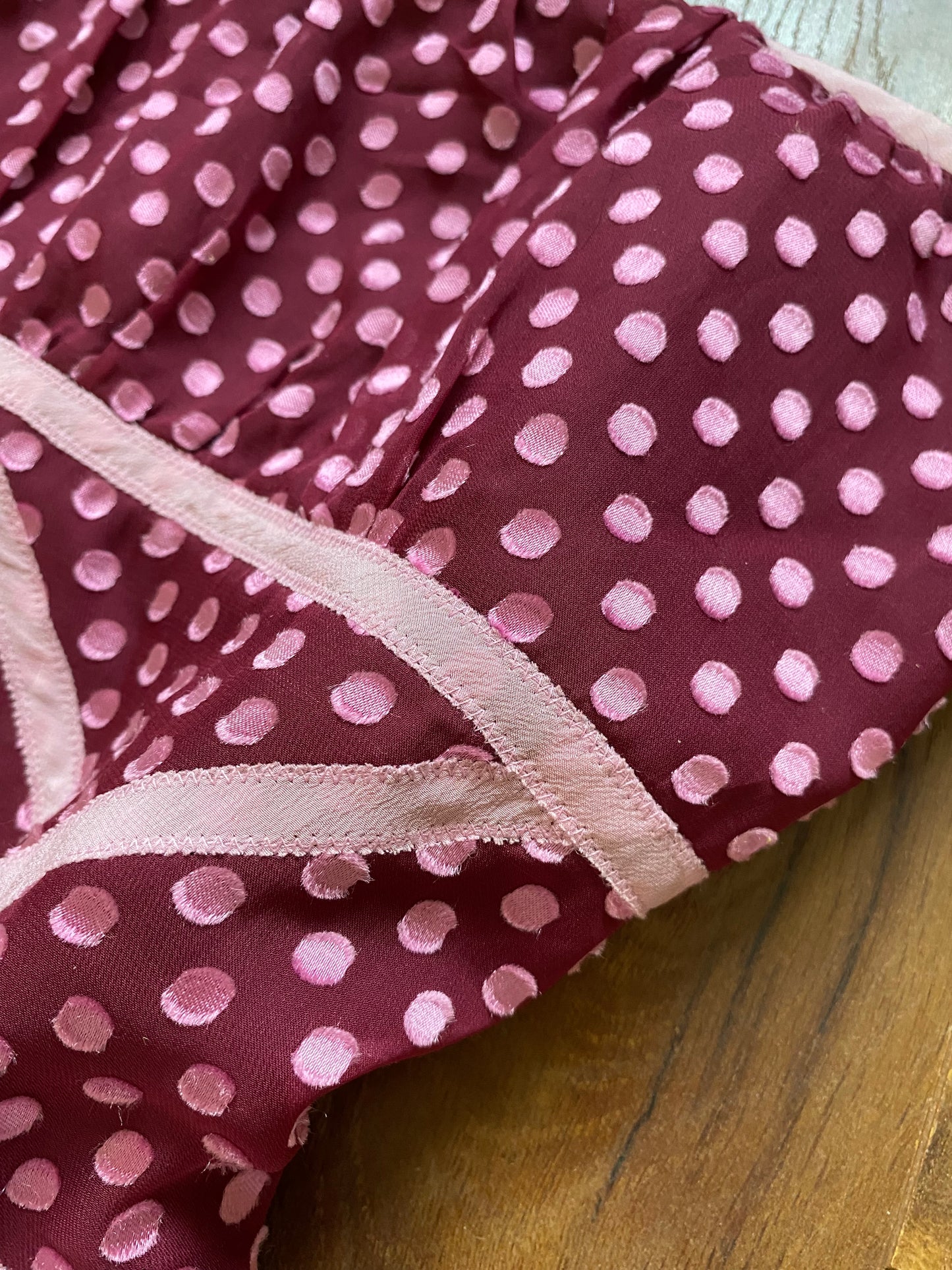 Silk blend strapless polka dot dress uk 12