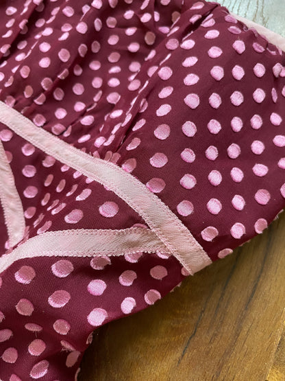 Silk blend strapless polka dot dress uk 12
