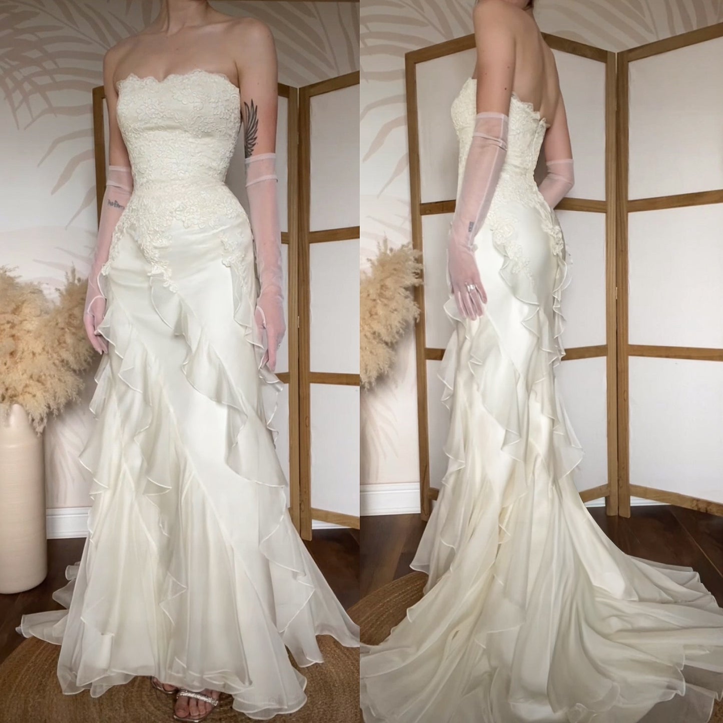 Augusta Jones ivory lace wedding dress uk 8