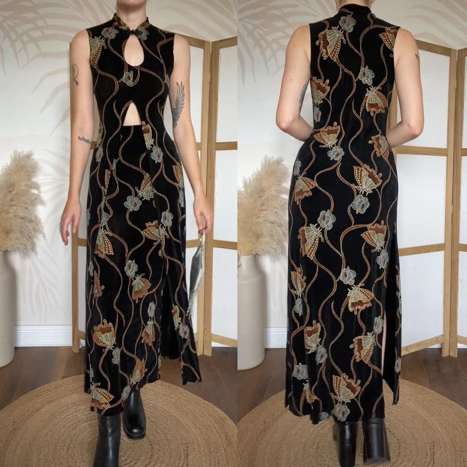 Black stretchy butterfly print 2 piece co ord uk 10