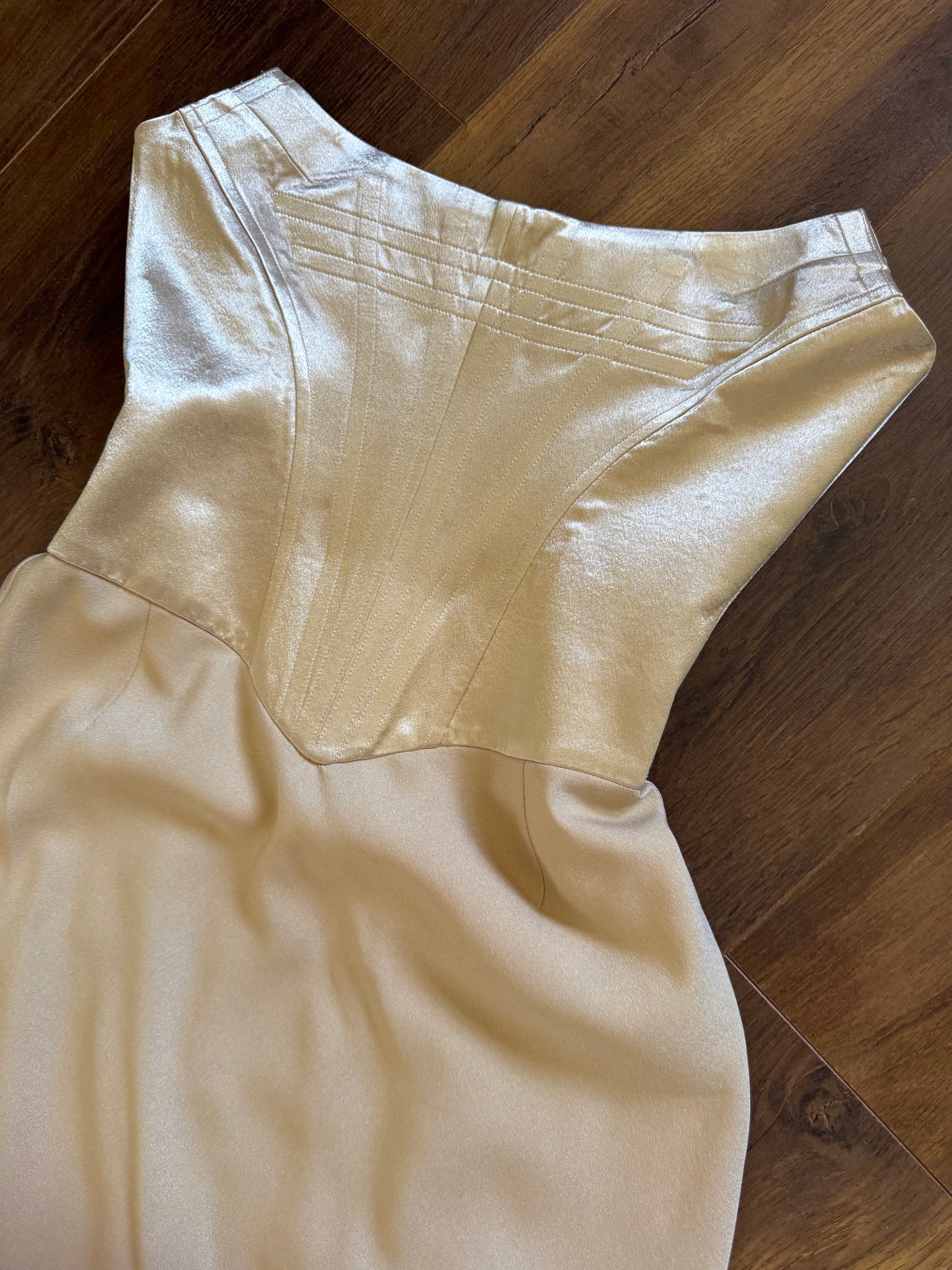 Gold Dawn Stretton corset evening dress UK 12