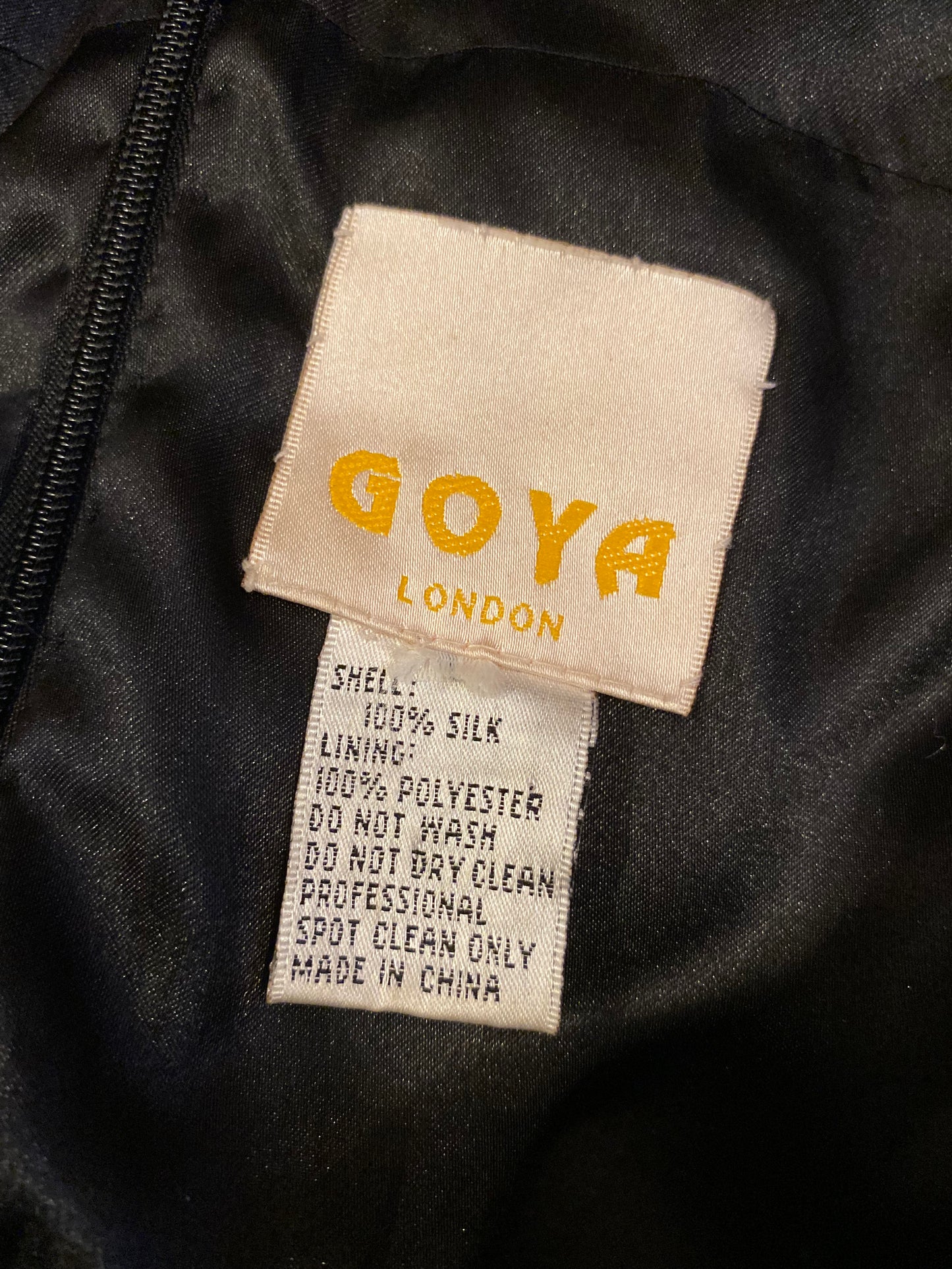 Black beaded 100% silk evening dress UK 16 & UK 8