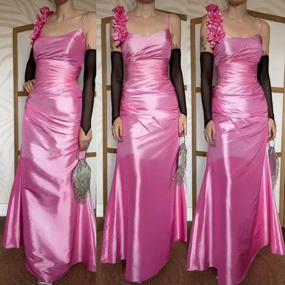 Pink Veromia taffeta draped prom dress uk 12-14
