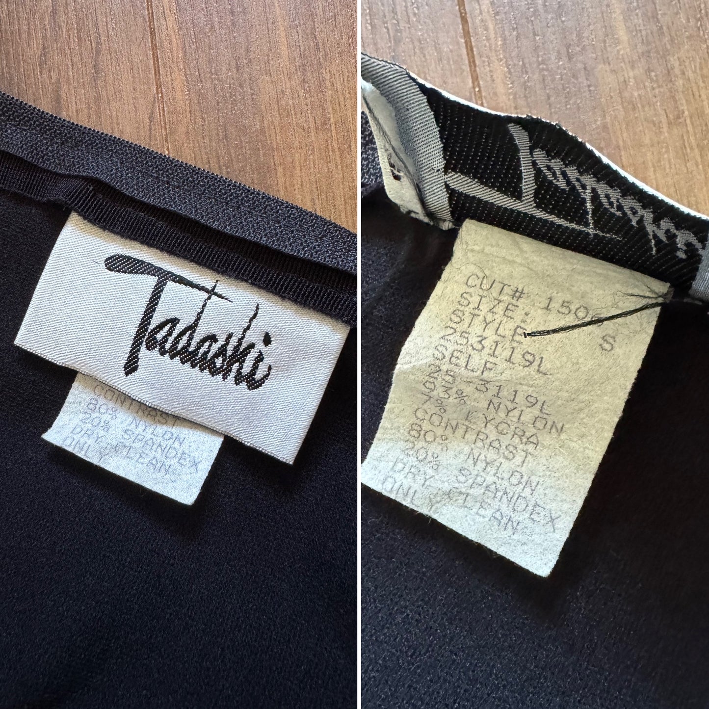 Tadashi 90s black stretch evening dress uk 12