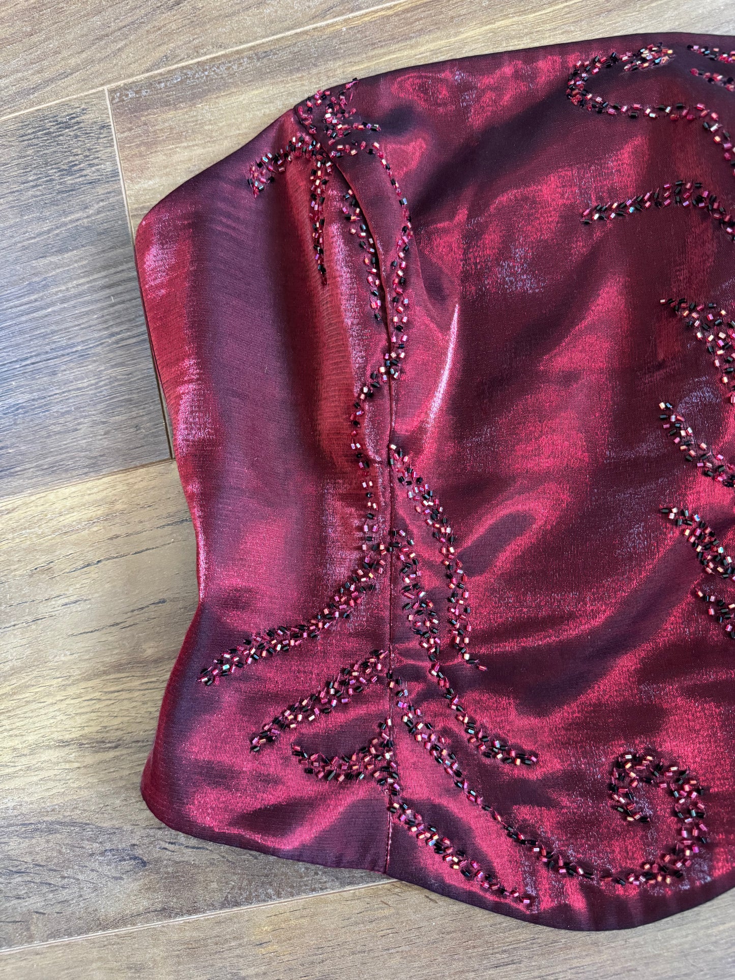 Shimmery dark red 3-piece prom set uk 8-10