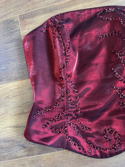 Shimmery dark red 3-piece prom set uk 8-10