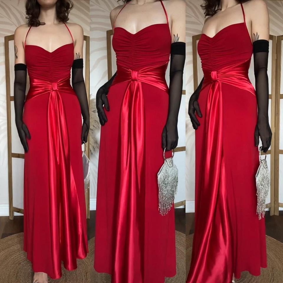 Scott McClintock red stretch halter dress uk 10