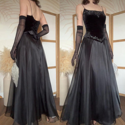 Dave & Johnny black prom dress & shawl uk 12