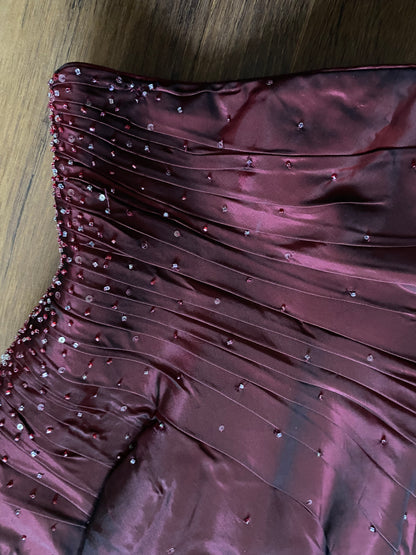 Veromia burgundy 2 piece corset & skirt set UK 8-10