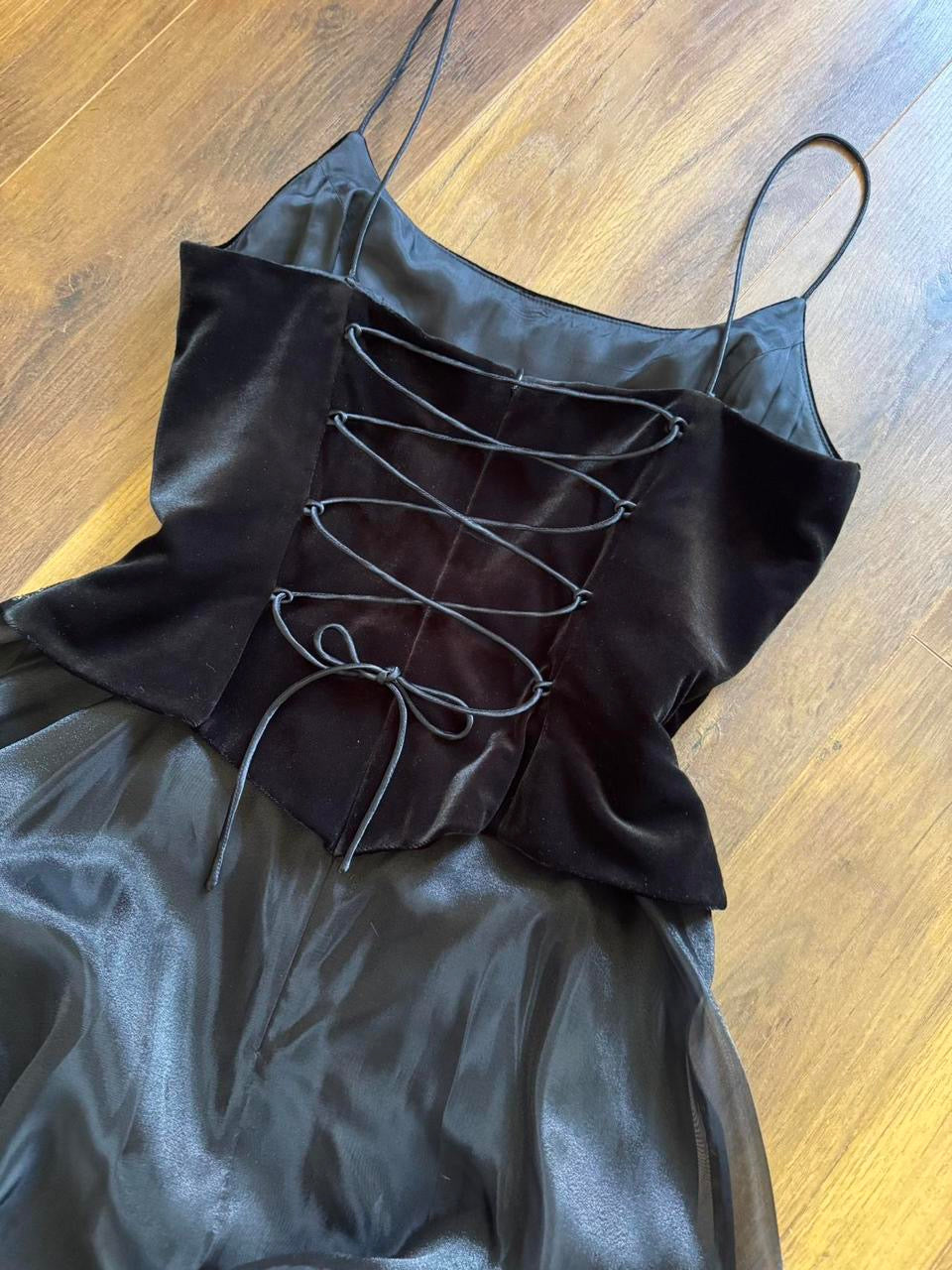 Dave & Johnny black prom dress & shawl uk 12