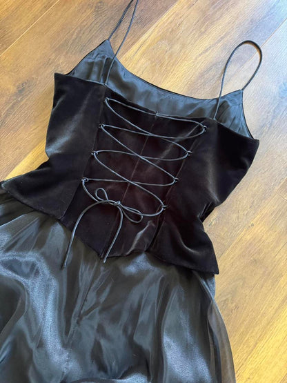 Dave & Johnny black prom dress & shawl uk 12