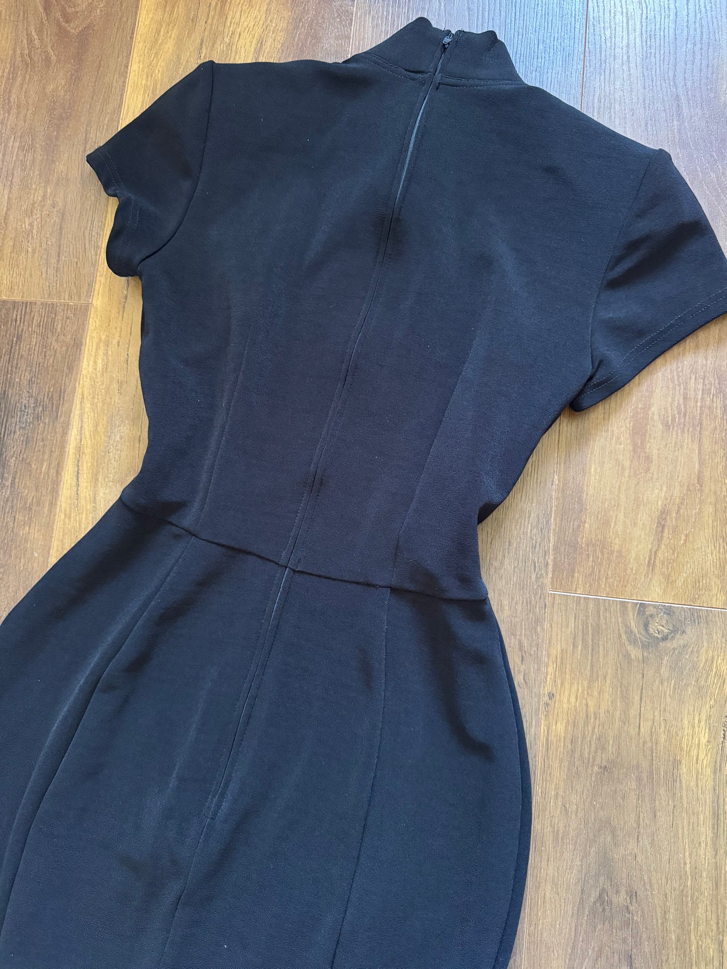 Tadashi 90s black stretch evening dress uk 12