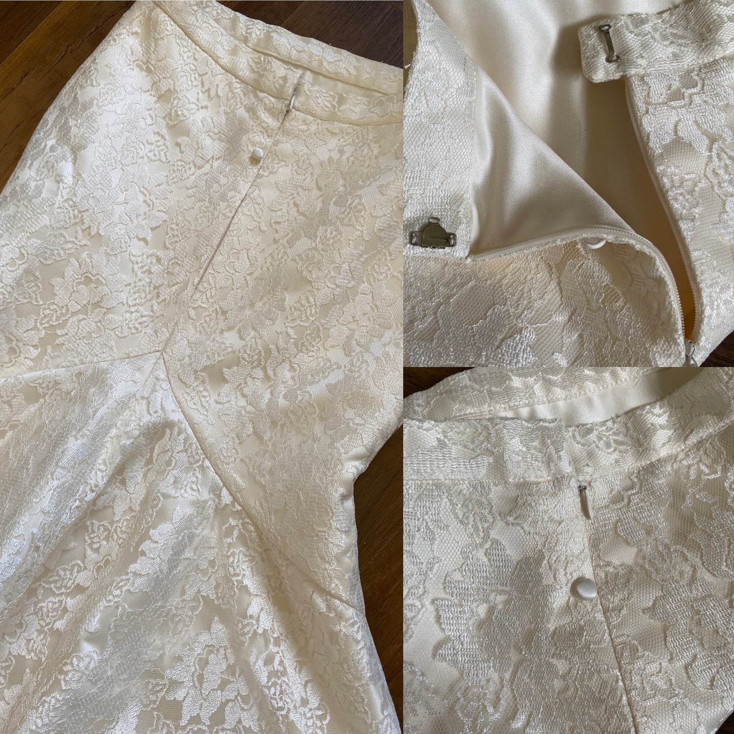 Ivory lace 2-piece corset & skirt wedding set uk 10