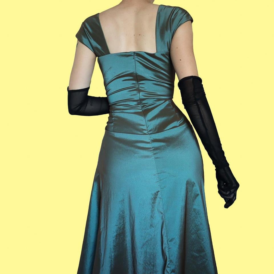 Designer Tadashi Shoji draped evening gown UK 12