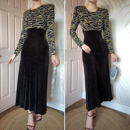 Joseph Ribkoff long sleeve stretch tiger print dress UK 10-12