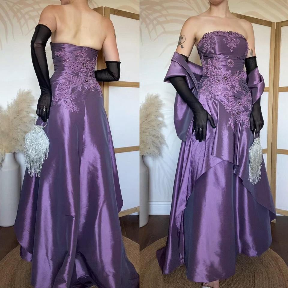 Goya purple strapless prom gown & shawl uk 8