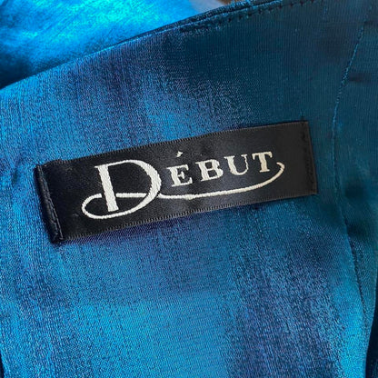 Silky blue Debut beaded a line dress UK 10