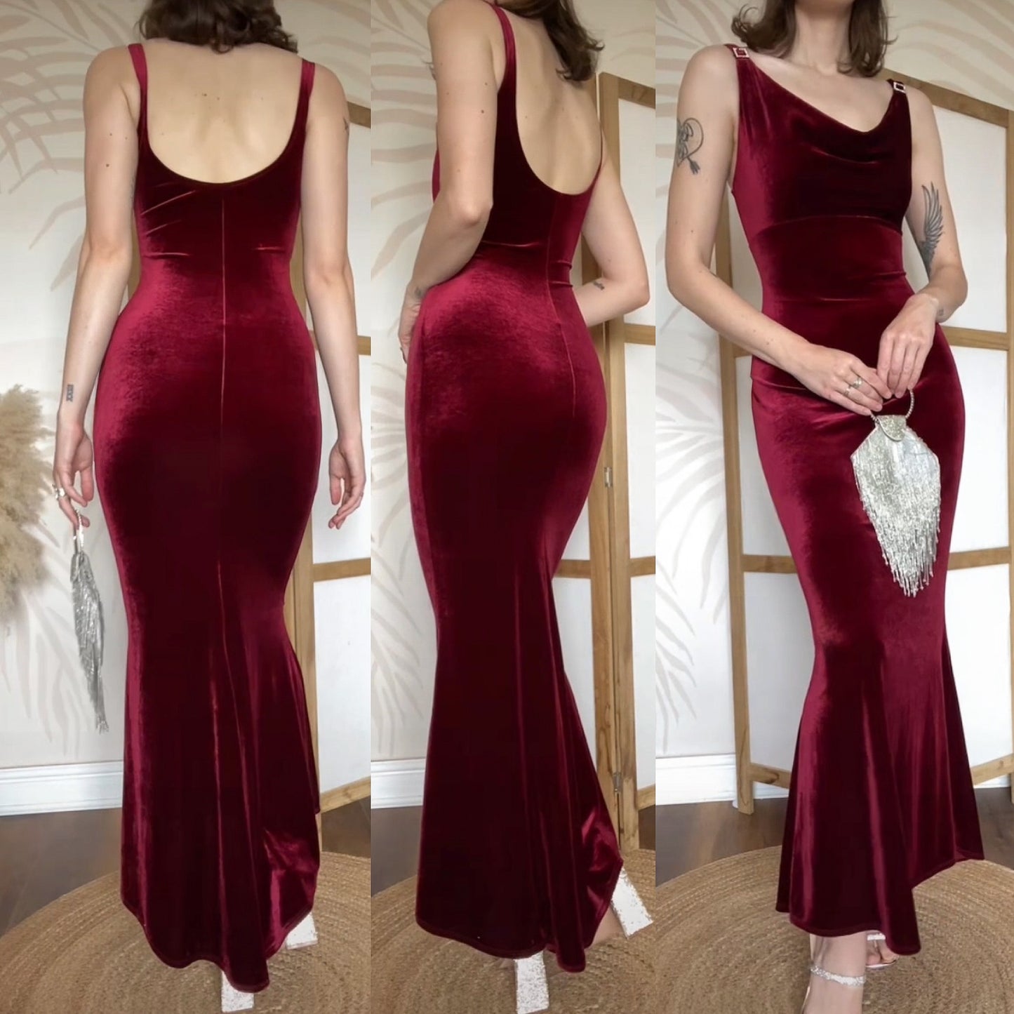 Red velvet stretch bodycon dress uk 10
