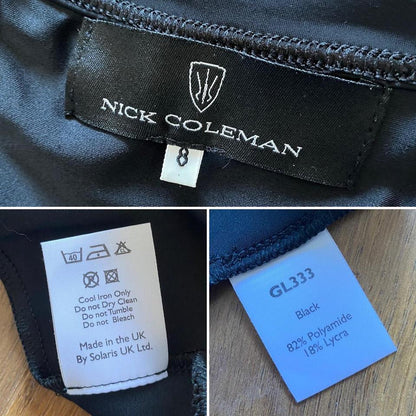 Nick Coleman black bodycon high neck dress UK 8