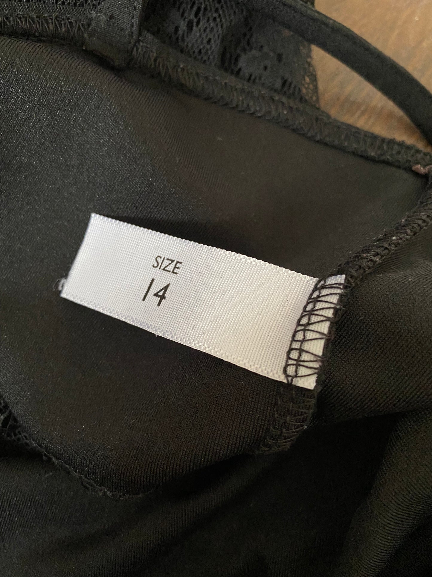 Nick Coleman black lace evening dress UK 8