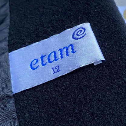 Wool blend black long coat UK 12