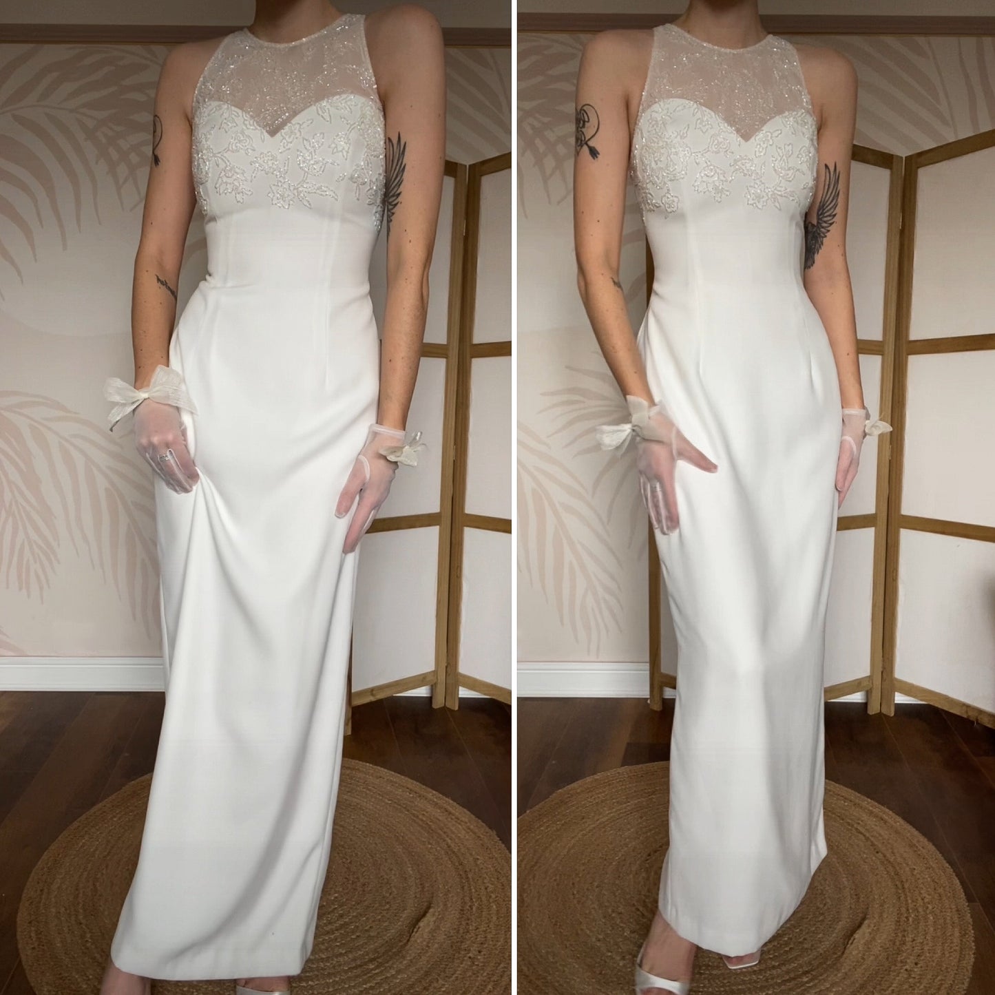 Victoria Jane white beaded wedding dress UK 12