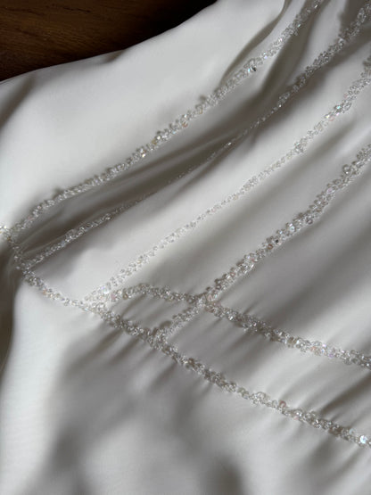 Ivory beaded chic wedding dress uk 16