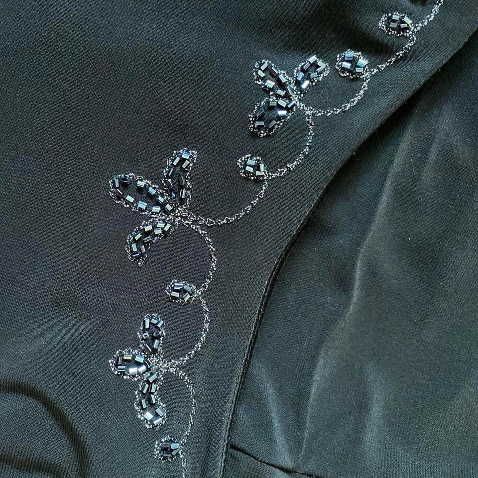 Vintage 90s black stretch evening dress UK 18-20