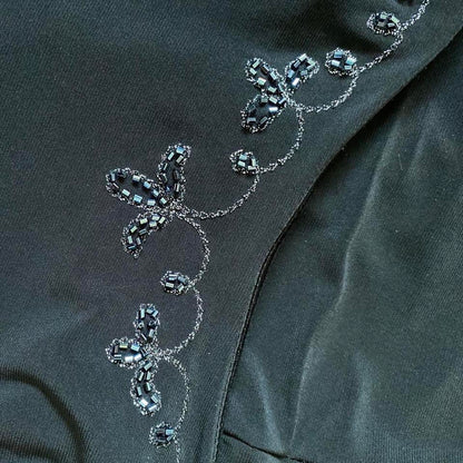 Vintage 90s black stretch evening dress UK 18-20