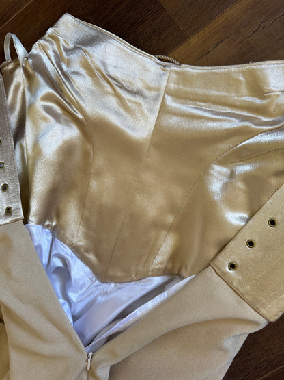 Gold Dawn Stretton corset evening dress UK 12