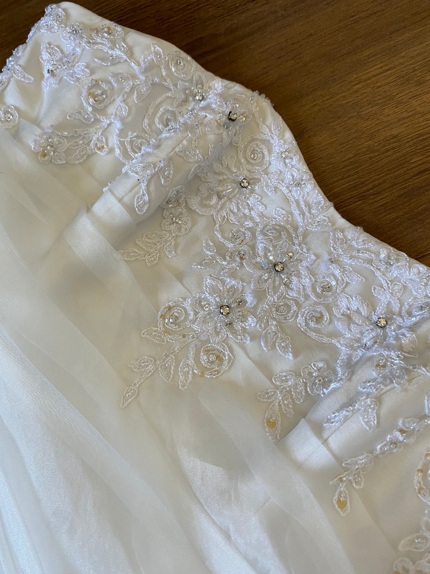 Maggie Sottero white organza wedding dress uk 14