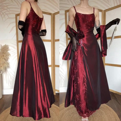 Jora Dark red lace a-line prom dress & shawl uk 12