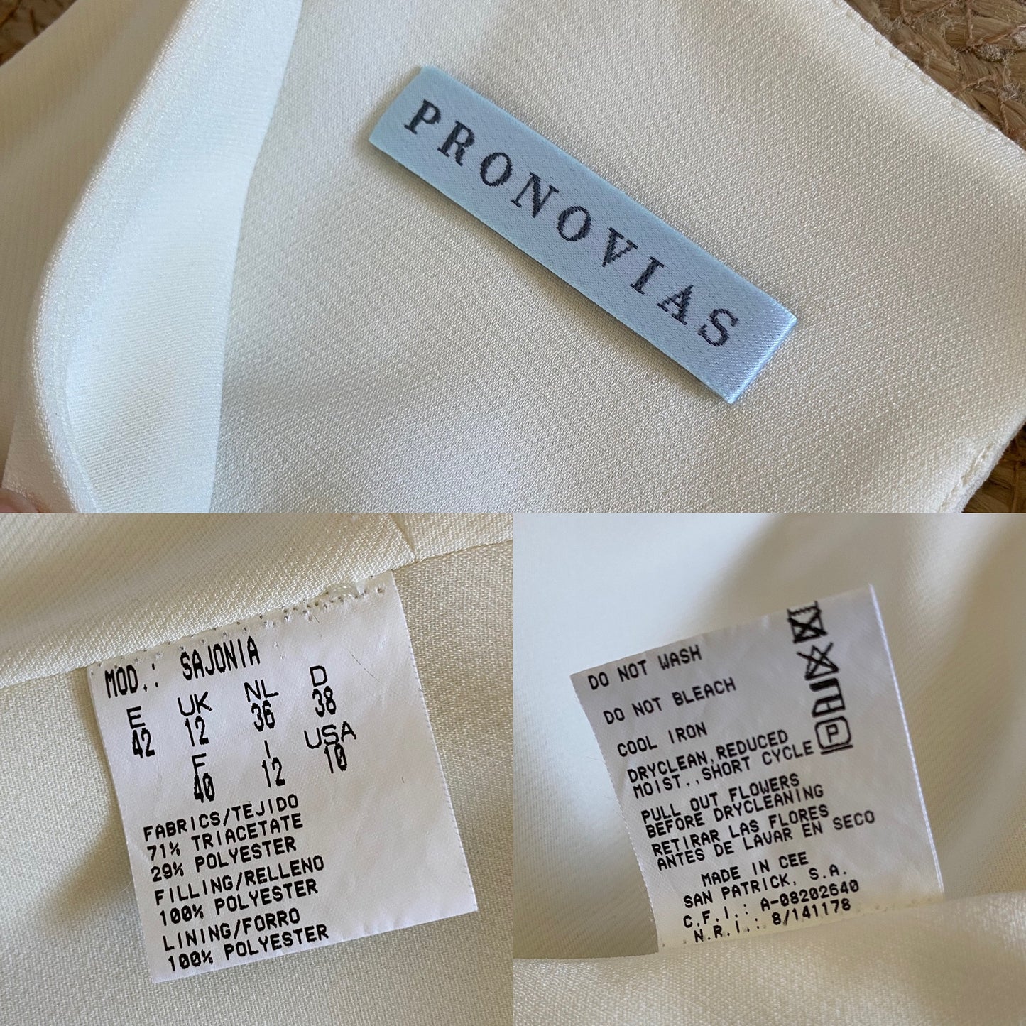 Ivory pronovias wedding dress & chiffon wings uk 12