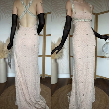 Patric Casey light pink silk evening dress uk 12