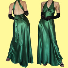 Load image into Gallery viewer, Zum Zum Green Satin Evening Gown Prom Dress UK 8
