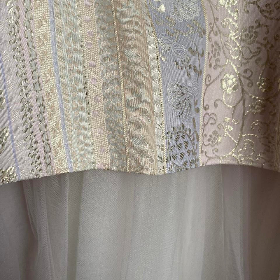 Cream Zum Zum strapless fishtail evening gown UK 8