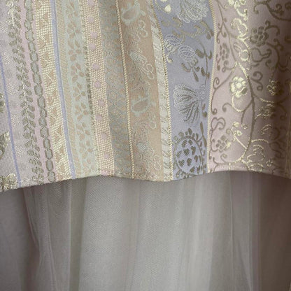 Cream Zum Zum strapless fishtail evening gown UK 8