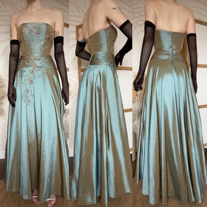 Iridescent grey/green strapless prom dress uk 8