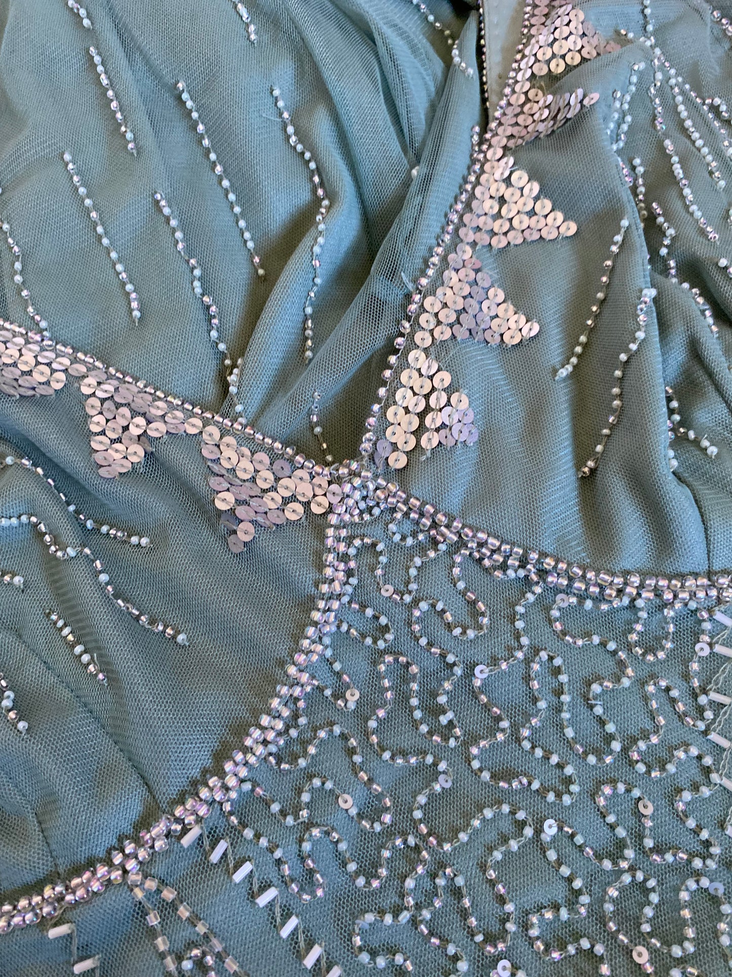 Bead & sequin Principles midi dress & shawl UK 14