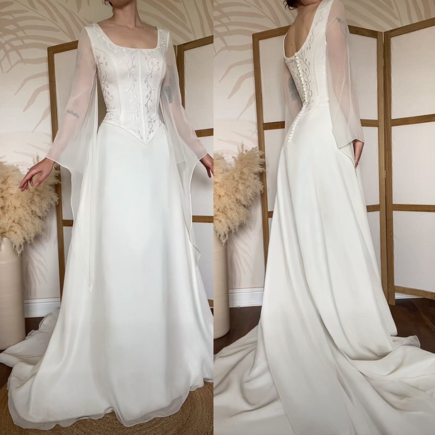Sincerity ivory long sleeve wedding dress uk 14
