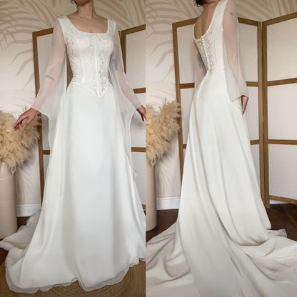 Sincerity ivory long sleeve wedding dress uk 14