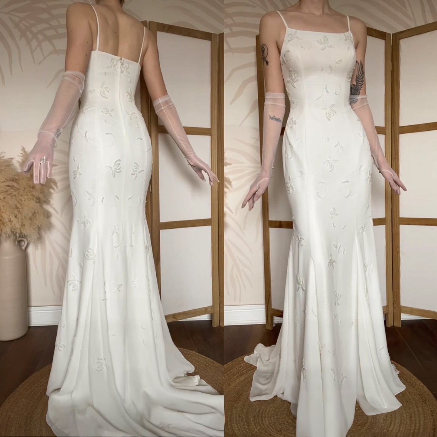 Berkertex ivory beaded wedding dress uk 10