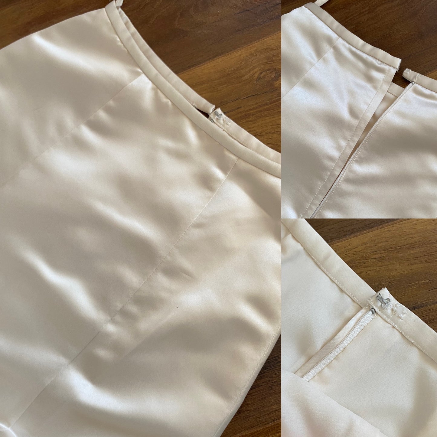 Champagne 2-piece top & skirt wedding set uk 8