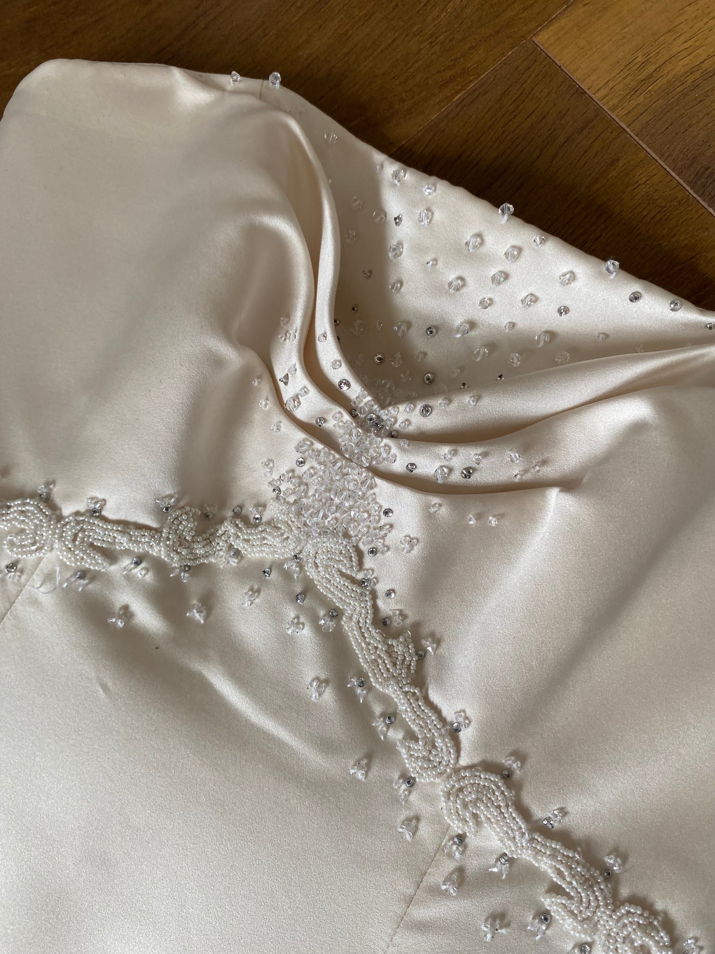 Ivory Maggie Sottero strapless a-line vintage wedding dress uk 10