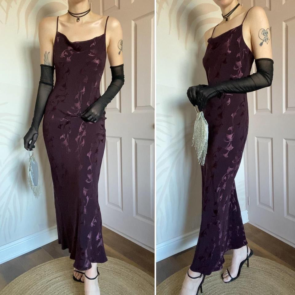 Debut purple floral slip dress UK 10-12