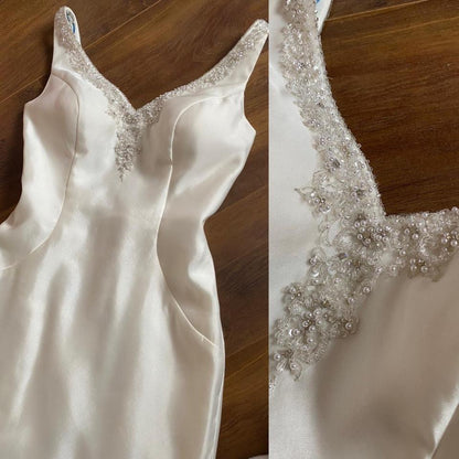 Hilary Morgan ivory open back wedding dress uk 10
