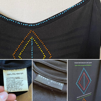 Karen Millen 90s beaded bodycon dress uk 8-10