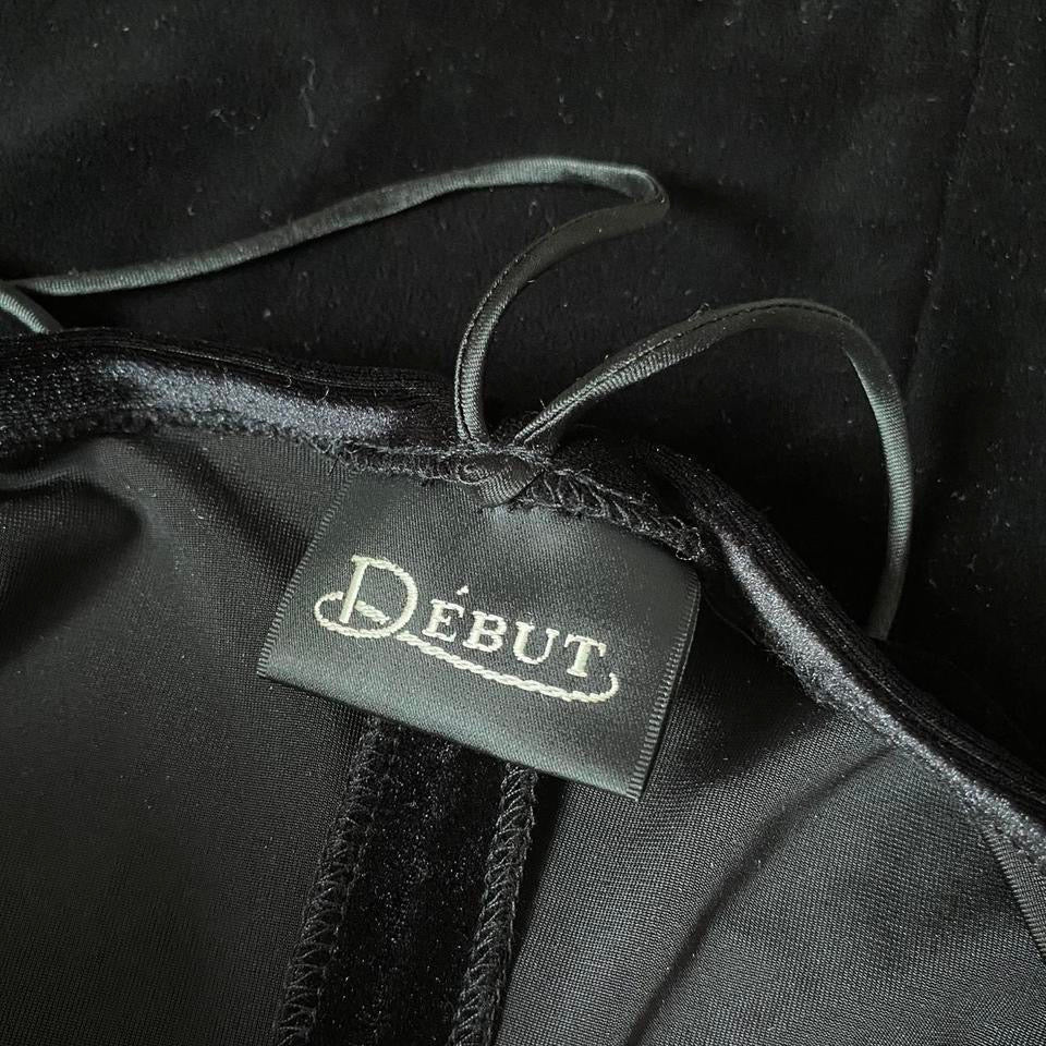 Black velvet debut evening dress UK 12 & 14