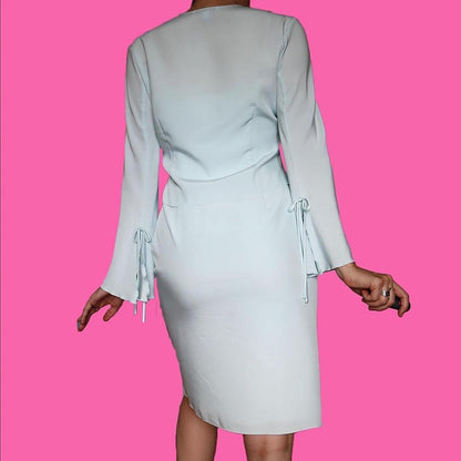 Dusk Baby Blue 2 Piece Dress & Shawl Jacket UK 10